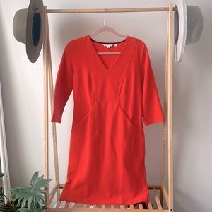 Boden Bronte Ottoman Dress, “fire cracker” orange, US size 6L